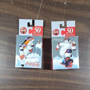 Coca-Cola Polar Bear Mini Puzzle Set - Red and Gray